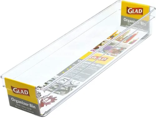 Miniatura 6 de Glad Bandeja de almacenamiento de plástico para cajones, contenedor organizador resistente para el hogar, cocina, baño, dormitorio, oficina, pies