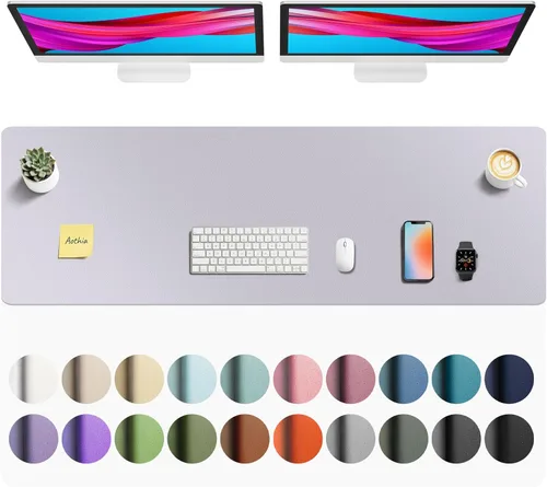 Miniatura 150 de Aothia - Protector de escritorio de cuero sintético, base para mouse, superficie antideslizante e impermeable para escribir y para laptop