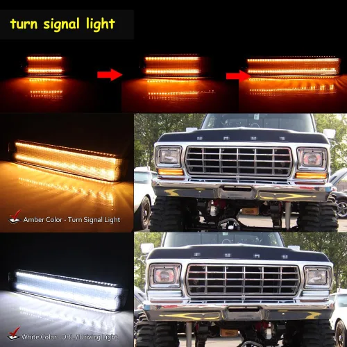 Miniatura 4 de Para camiones Ford F-150 1973-1979, carcasa de luces direccionales Ford Bronco 1978-1979