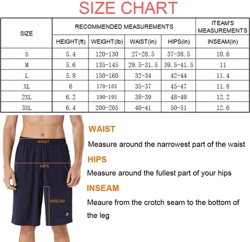 Miniatura 6 de DEVOROPA Men's Athletic Basketball Shorts Loose-Fit Performance Sports Workout Shorts Zipper Pockets