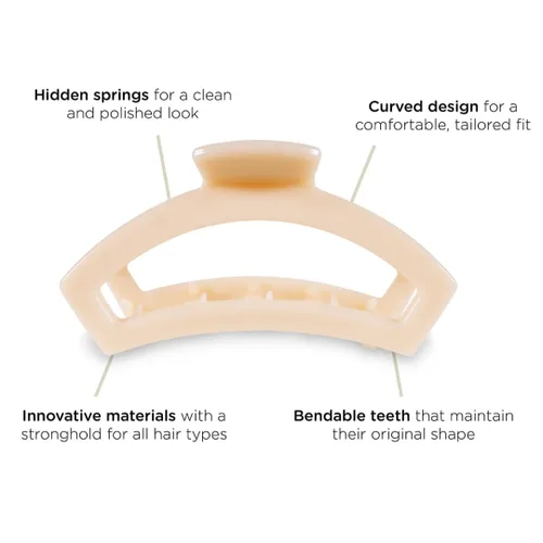 Miniatura 4 de TELETIES - Pinza para cabello media abierta - Para cabello de fino a medianamente grueso - Agarre fuerte, dientes flexibles, diseño de recorte