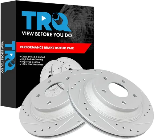 Miniatura 161 de TRQ Juego de rotores de freno de rendimiento trasero con revestimiento G premium compatible con Mazda 6 2014-2021