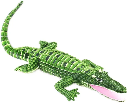 Miniatura 2 de ERDAO Peluche de cocodrilo, juguete realista de cocodrilo grande, 39.3 pulgadas, verde