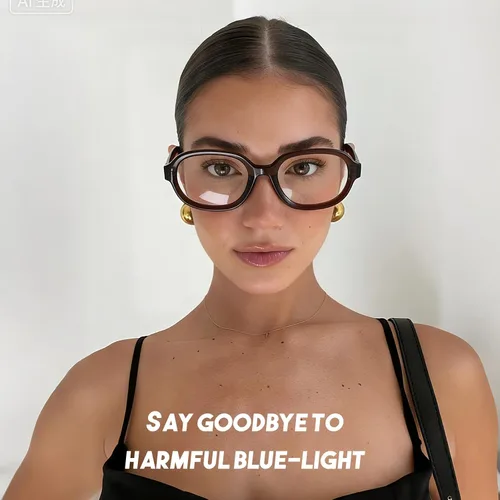 Miniatura 5 de Dollger Lentes ovalados de luz azul para mujeres y hombres, de gran tamaño, lindos retro de los años 90, grandes y elegantes con bloqueo de luz