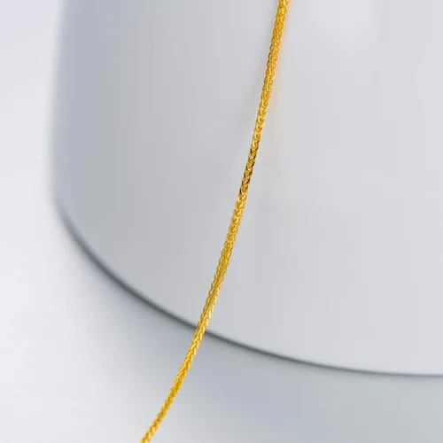 Miniatura 2 de Collar de cadena de oro macizo de 18 quilates para mujer, cuerda de corte de diamante de 0.059in, collar de doble cadena, joyería para niñas, mamá