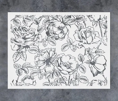 Miniatura 5 de GSS Designs - Paquete de 2 plantillas de pared de flores grandes para pintar de 12 x 16 pulgadas, plantillas florales para pintar en paredes, suelos