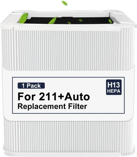 Miniatura 8 de 211+ Filtro de repuesto automático compatible con Blueair Blue Pure 211+ purificador de aire, sistema de filtración de 2 etapas, con carbón