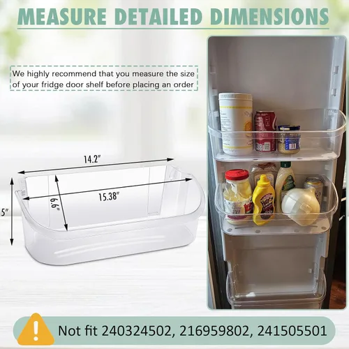 Miniatura 4 de 240356402 Contenedor para puerta de refrigerador, repuesto para estante de puerta Frigidaire 240356402 compatible con Frigidaire Kenmore, repuesto