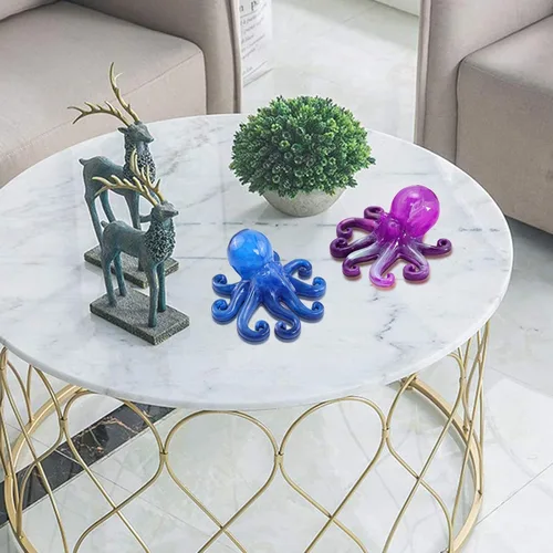 Miniatura 5 de Moldes de resina de pulpo de silicona, lindos moldes epoxi de pulpo, molde de silicona 3D de animales grandes para fundición de resina, colgar