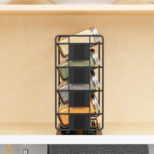 Miniatura 5 de SpaceAid Organizador de especias extraíble con 20 tarros, organizador de condimentos deslizante resistente para armarios de cocina, con 801