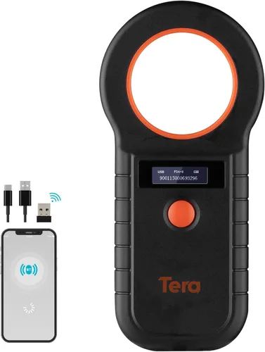 Miniatura 10 de Tera Lector de Microchip para Mascotas con Anillo D RFID Escáner de Identificación de Chips de Animales Portátil con Pantalla de Visualización OLED