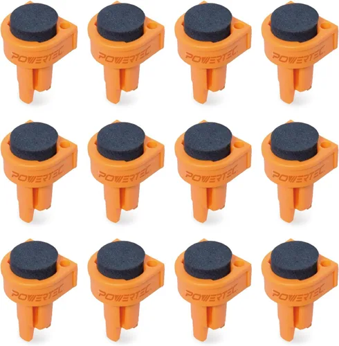 POWERTEC 12 piezas de banco perros para agujero de perro de 3/4" con inserción de EVA, herramienta de carpintería para banco de trabajo, mesa MFT,