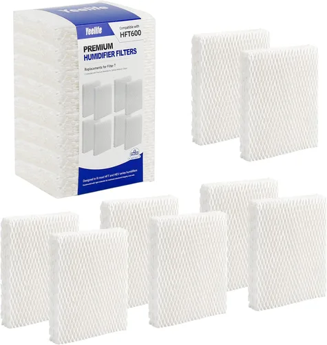 Paquete de 8 filtros HFT600 de repuesto para filtro Honeywell, humidificador Honeywell HEV615, HEV620, comparado con la pieza HFT600T HFT600PDQ