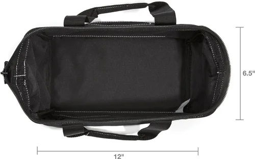 Miniatura 4 de Dickies Bolsa de trabajo de lona duradera de 12 pulgadas para pintores, carpinteros y constructores, cremallera resistente, asas reforzadas