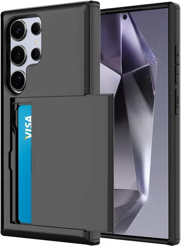 Miniatura 47 de Funda tipo cartera para Samsung Galaxy S22 Ultra con 4 ranuras para tarjetas de crédito a prueba de golpes, funda híbrida de protección reforzada