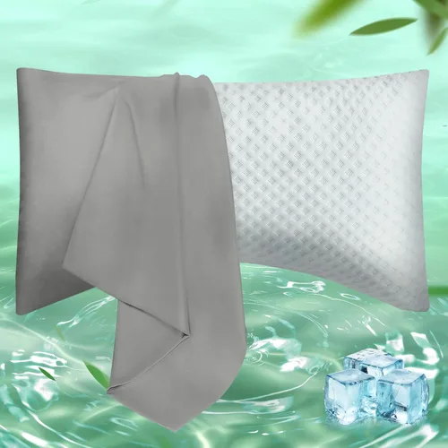 Miniatura 13 de Fundas de almohada de tamaño corporal, Fundas de almohada de viscosa refrescante con cierre de cremallera, Funda de almohada fresca y transpirable