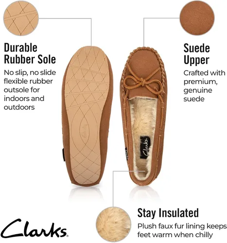 Miniatura 2 de Clarks, Pantuflas de gamuza tipo mocasín para mujer