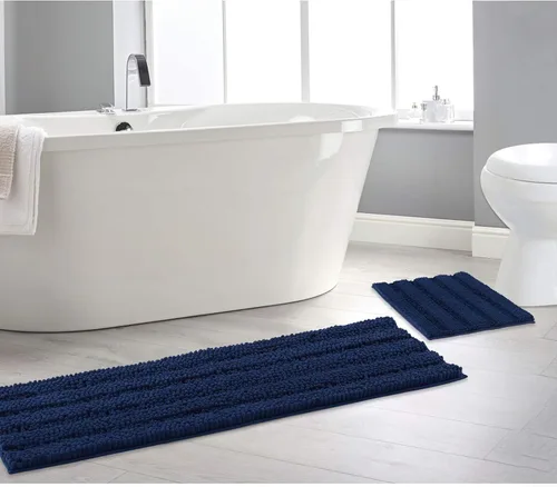 Miniatura 8 de NICETOWN Tapete negro para baño, antideslizante, suave, absorbente de agua, tapete de bajo perfil para entrada, tapete para vestíbulo, puerta
