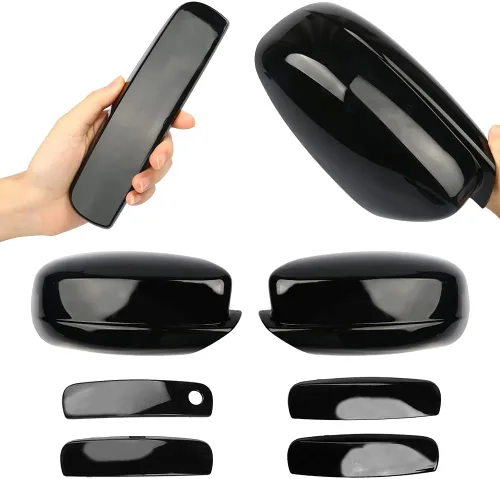 Miniatura 5 de SPORTULI Cubiertas negras para espejo retrovisor lateral del vehículo + cubiertas de manija de puerta de repuesto para Dodge Charger 2011-2022 2023