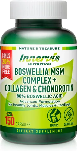 Boswellia MSM Complex 150 Caps - Apoya la salud de las articulaciones | Colágeno, condroitina, cúrcuma