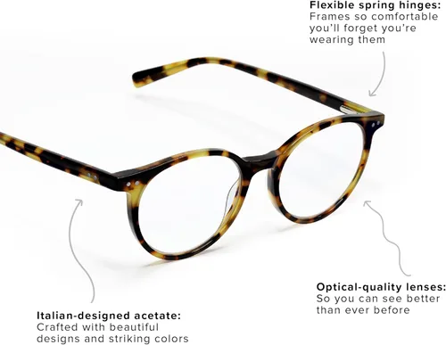 Miniatura 3 de eyebobs - Estuche cerrado Gafas de lectura premium para hombre y mujer Marco redondo para caras promedio Disponibles en 0.0x - 4.0x