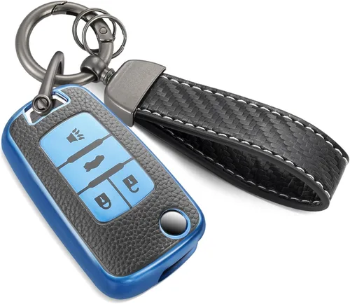 Miniatura 13 de Funda para llavero Nissan con llavero de cuerda trenzada de metal de lujo, funda suave mejorada para llave Nissan (solo 3 botones)