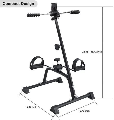 Miniatura 2 de Pedal ejercitador de bicicleta para manos, brazos, piernas y rodillas, equipo de fitness ajustable para personas mayores, bicicleta de pedal