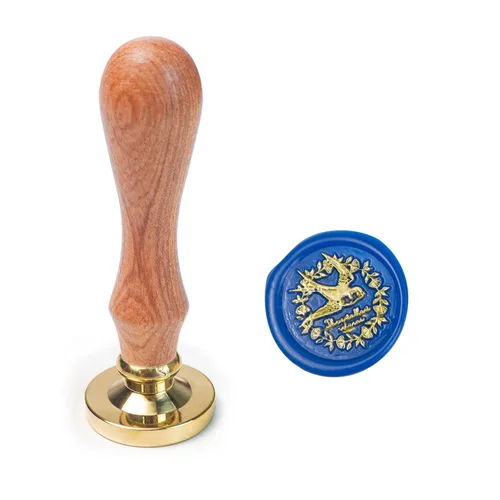 Miniatura 25 de Juego de sellos de cera de animales con 7 cabezas de latón extraíbles y 1 mango de madera, sello de cera retro para gatos, pájaros, mariposa, abeja
