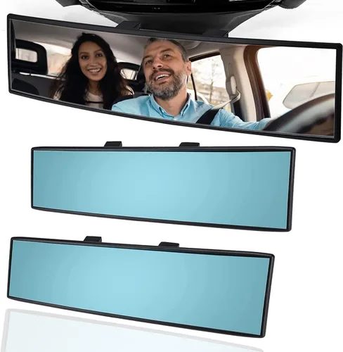Miniatura 9 de OBTANIM Espejo retrovisor para automóvil de 10.6 pulgadas, vidrio HD, antirreflejo, clip panorámico gran angular, accesorios para espejo retrovisor