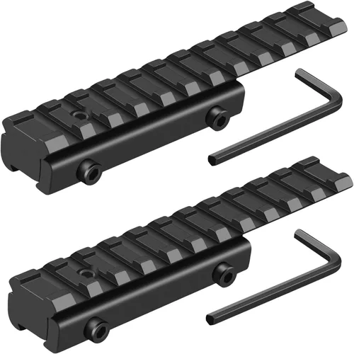Miniatura 9 de LONSEL Adaptador de riel de cola de milano a Picatinny de 11 mm a 21 mm - Montura de conversión de riel elevador de mira de perfil bajo - Montura