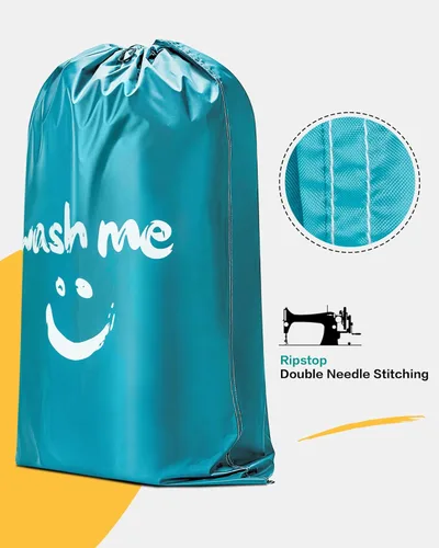 Miniatura 3 de HOMEST XL Wash Me Bolsa de Lavandería de Viaje, Organizador de Ropa Sucia, Lo Suficientemente Grande para Contener 4 Cargas de Prendas, Fácil