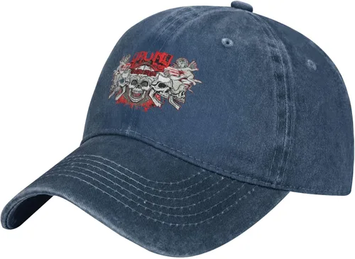 Sombrero de vaquero de moda para hombre y mujer, ajustable para cuatro estaciones, gorra de béisbol del infierno con ángel, azul marino, Azul marino