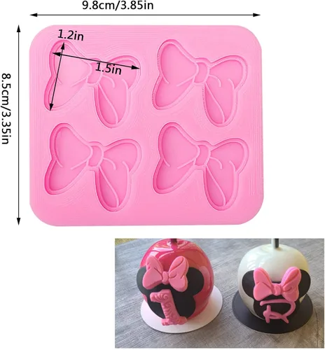 Miniatura 2 de 2 moldes de silicona para moños de ratón para decoración de pasteles, moño, caricatura, mariposa, fondant, para bricolaje, dulces, chocolate, pudín