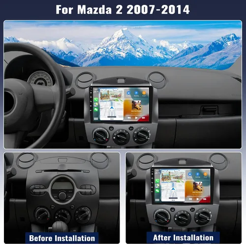 Miniatura 7 de [4G+64G] Radio de coche para Mazda 2 2007-2014 con CarPlay Android Auto, pantalla táctil de 9 pulgadas, Android 15 Mazda 2 estéreo para automóvil
