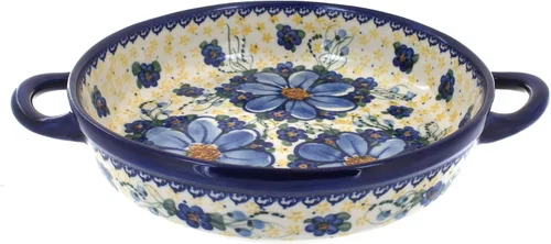 Miniatura 13 de Blue Rose Polish Pottery - Horno redondo pequeño Ashley naranja con asas, 9 pulgadas de diámetro, único, apto para lavavajillas y duradero