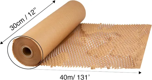 Miniatura 6 de Ready Roll Papel de embalaje de 12 pulgadas x 131 pies de panal de abeja, embalaje perforado, 1 rollo de envoltura de panal de abeja, embalaje