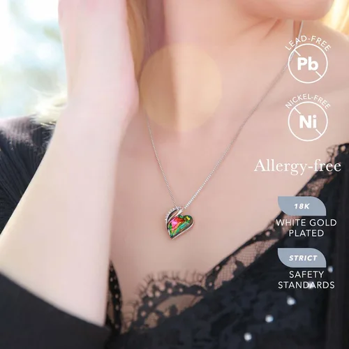 Miniatura 2 de Leafael - Collares para mujer, dije de corazón de amor infinito con cristales de piedra natal, cadena chapada en plata de 18 + 2 pulgadas, regalo
