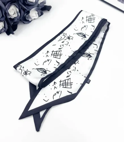 Miniatura 12 de Women's Designer Neckerchief Handbag Handle Ribbon Fashion Scarf Letter Printed Hair Tie