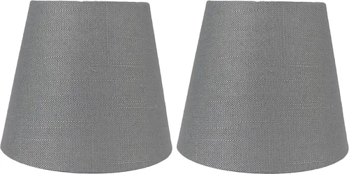 Pantallas de lámpara de araña, 4 pulgadas por 6 pulgadas por 5 pulgadas, con clip (juego de 2, grafito)