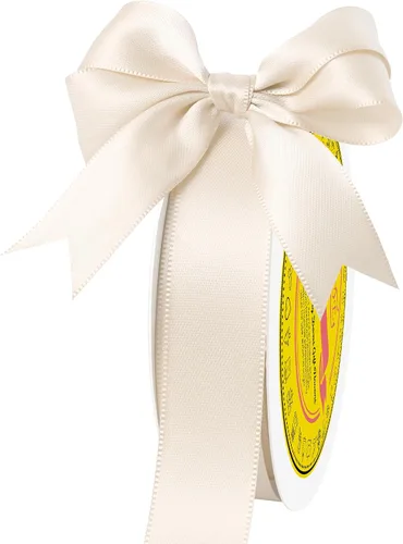Miniatura 197 de Cinta de satén blanca antigua de doble cara de 1-1/2 pulgadas x 50 yardas, cinta de poliéster para envolver regalos, día de San Valentín, bodas