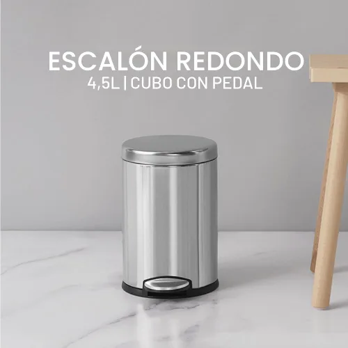Miniatura 2 de simplehuman - Cubo de basura redondo para baño de 1.2 galones / 4.5 litros, de acero inoxidable cepillado