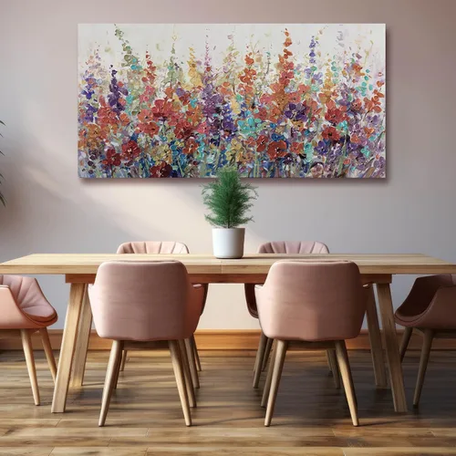 Miniatura 4 de XIANSHOU Arte de pared rosa y dorado con textura de flores para dormitorio, sala de estar, oficina, habitación de niñas, decoración de pared, 29 x