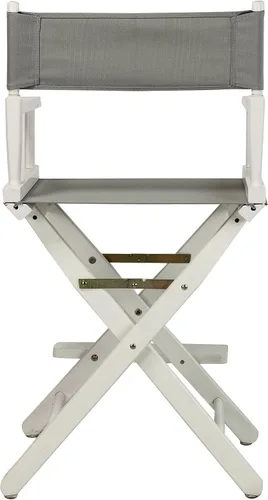 Miniatura 4 de Casual Home - Silla de director de 24 in, marco blanco, lona gris, altura de mostrador