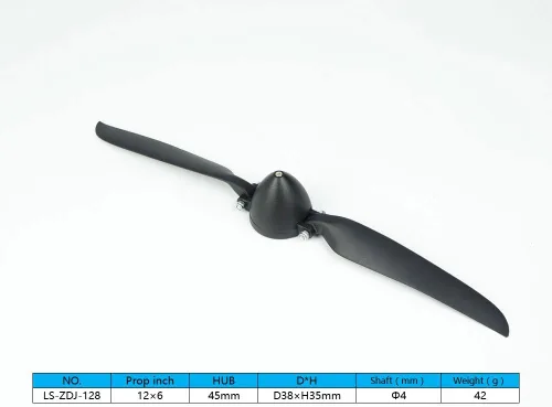 Miniatura 2 de Viloga Hélice plegable eléctrica RC de 12 x 6 pulgadas con tamaño giratorio D38 × H35 mm, y diámetro del eje del motor φ4.0 con giratorio