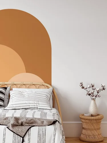 Miniatura 3 de Vinilo decorativo moderno para pared, diseño de arco para despegar y pegar, mural bohemio autoadhesivo extraíble, adhesivo para cabecero