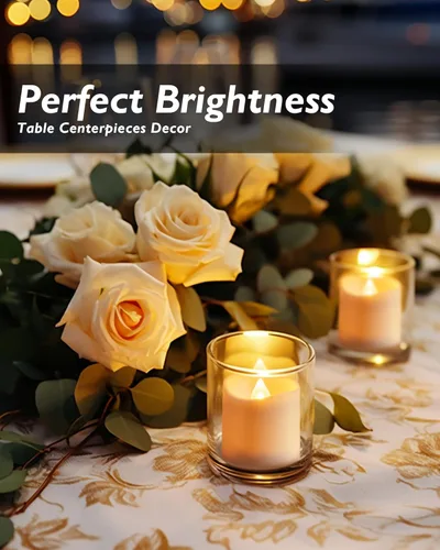 Miniatura 5 de Homemory Paquete de 12 velas votivas LED sin llama, temporizador de larga duración, funciona con pilas, con temporizadores, 6 horas de encendido
