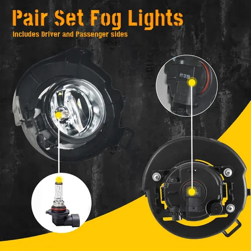 Miniatura 5 de Luces antiniebla compatibles con Nissan Frontier 2005-2009 2005-2012 Nissan Pathfinder parachoques conducción faros antiniebla con interruptor