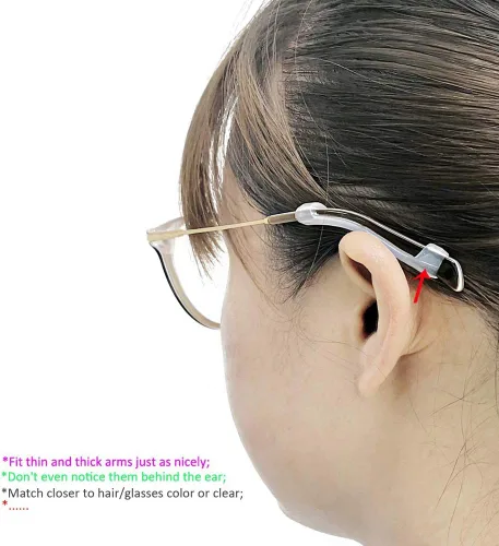 Miniatura 7 de Ganchos de silicona para lentes de oreja, soporte de correa para lentes deportivos, puntas de sien, retenedores de gafas, antideslizantes, elásticos