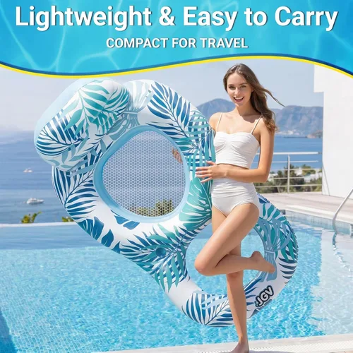 Miniatura 2 de Pool Floats for Adults,Inflatable Chair Lounger Floaties with Drink Holder,Travel Pool Beach Lake Swim Inflatables Water Floating Rafts