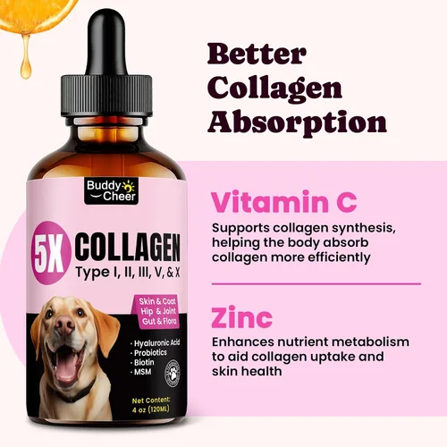 Miniatura 6 de Colágeno Premium para Perros y Gatos – 5 Tipos de Colágeno Alimentado con Hierba (I, II, III, V y X), Alivio Rápido de Alergias y Picazón
